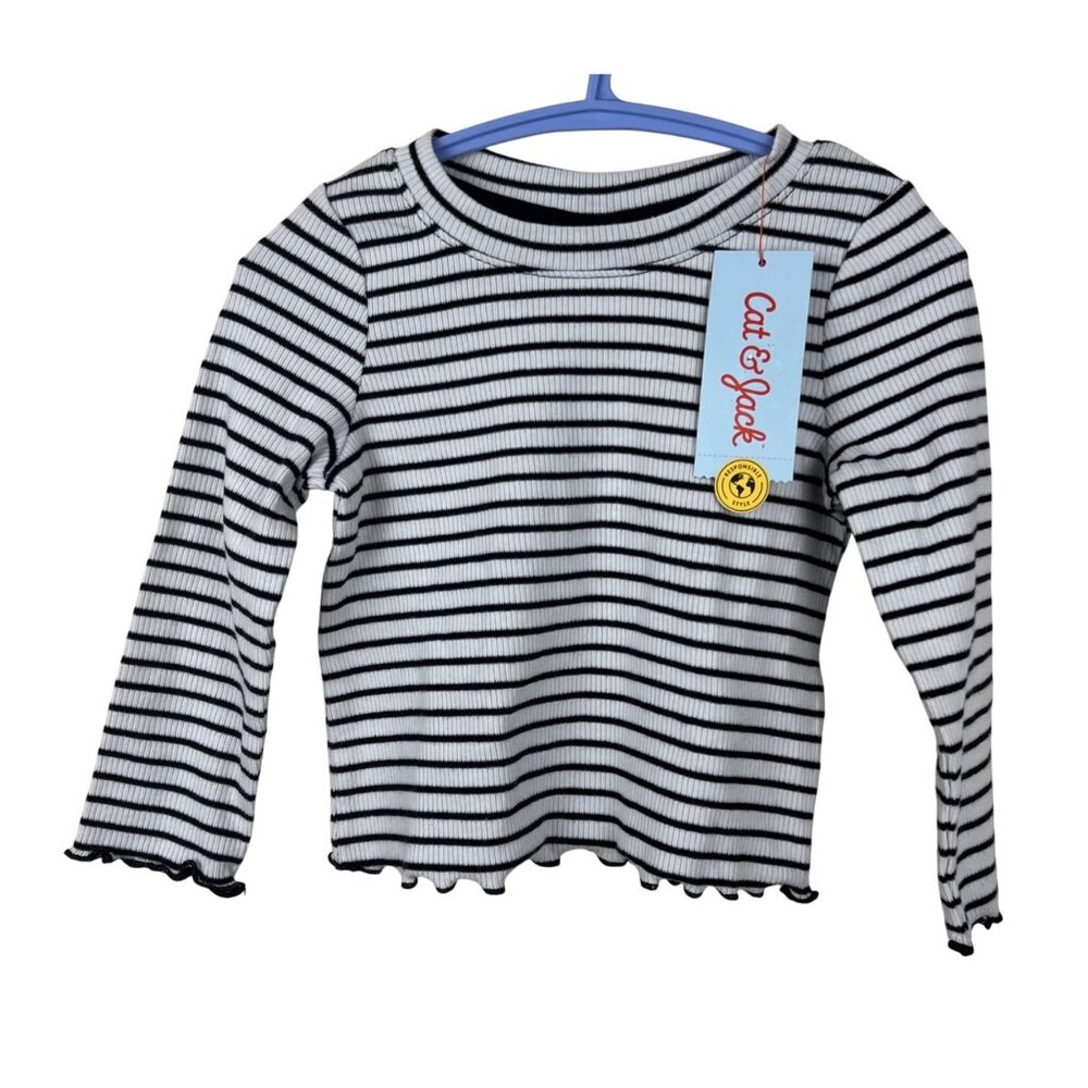 Cat & Jack Striped Rib Knit Long Sleeve - Picture 1 of 10